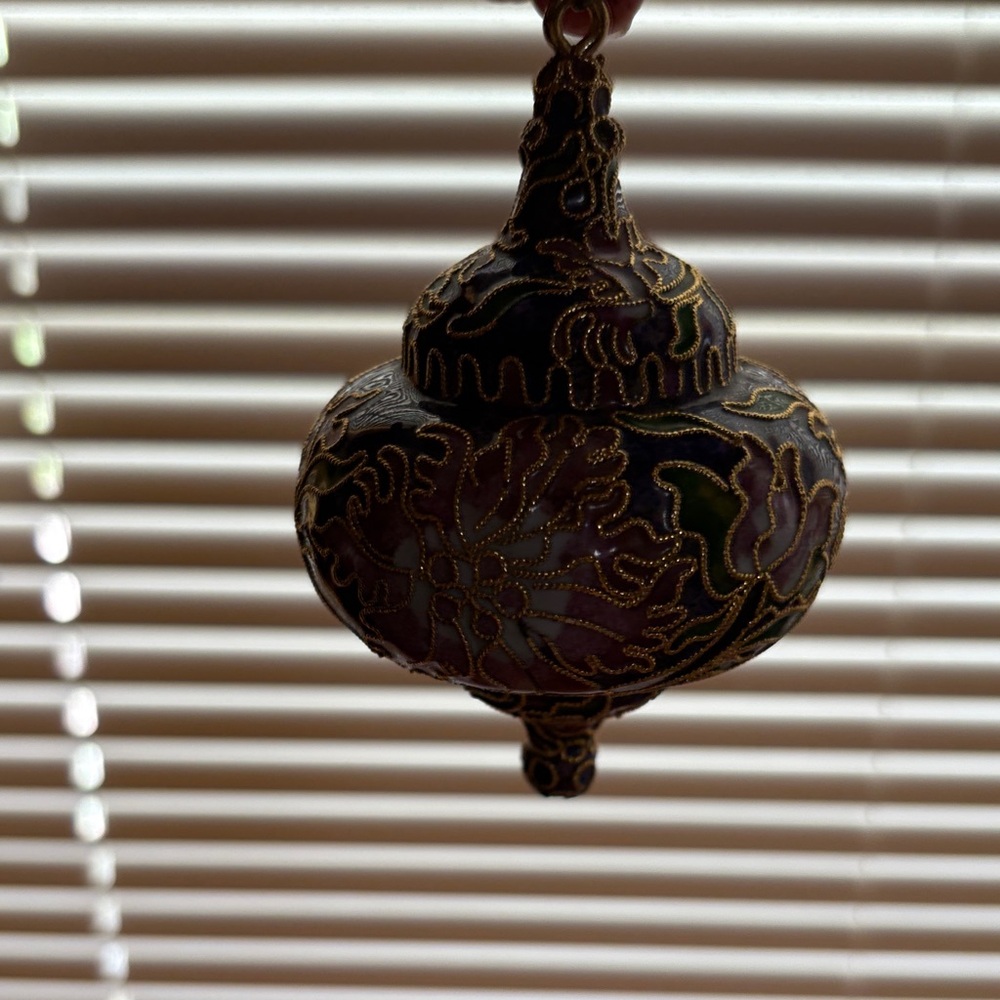 Elegant Gold and Purple Holiday Ornament